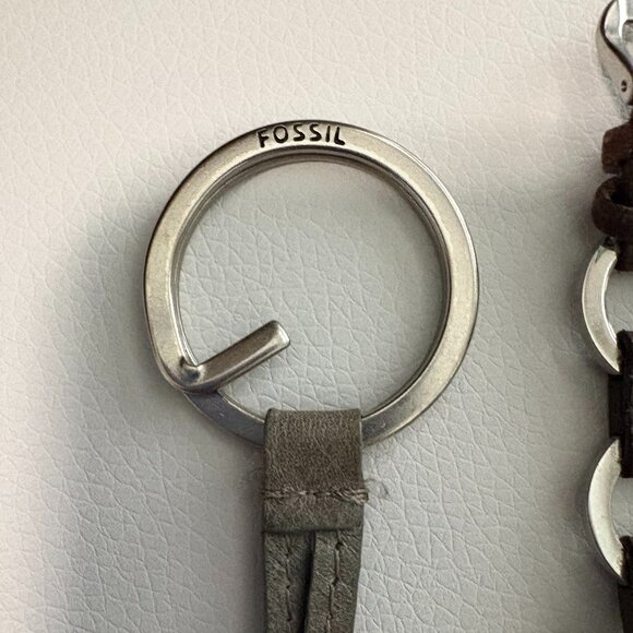 Fossil Watch with Brown Leather Band and Fossil Leather Key Fob - Picture 8 of 9